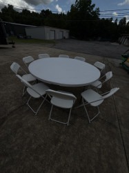 IMG 7910 1749262336 6FT Round Table and 10 Chairs