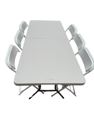 Rectangular20Table20and20White20Chairs20II 1749244417 6 Ft Rectangular Table and 6 Chairs