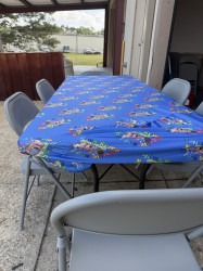 6 Ft Rectangular Table and 6 Grey Metal  Chairs